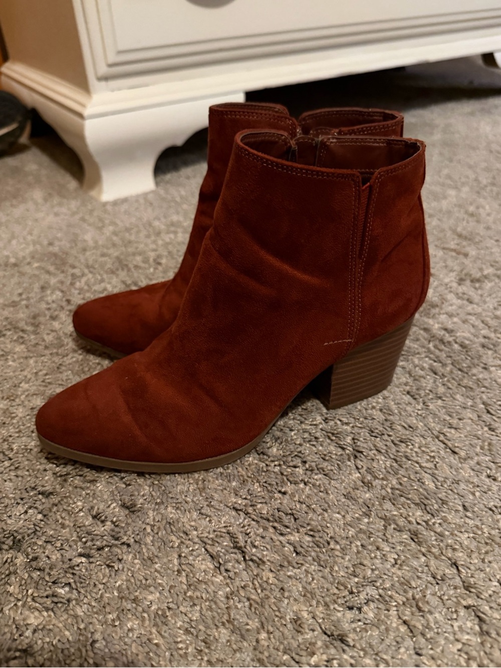 Women's Suede Ankle Boots - Brown